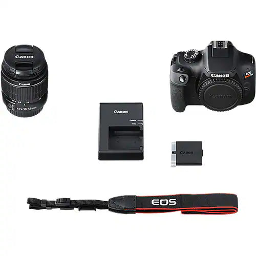 Cámara digital SLR con objetivo Canon EOS Rebel T100 - 18Megapíxel - 18mm-55mm - Enfoque Automático - 6.9cm (2.7")LCD - SLR Viewfinder - 3.1x Zoom Óptico - Óptico (IS) - 5184 x 3456 Imagen - 1920 x 1080 Vídeo - Modo Película HD - LAN inalámbrica