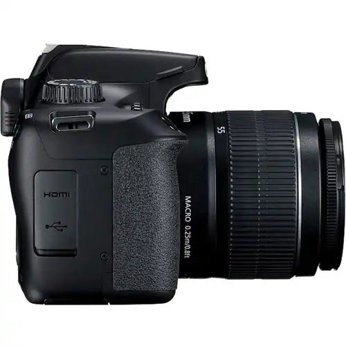 Cámara digital SLR con objetivo Canon EOS Rebel T100 - 18Megapíxel - 18mm-55mm - Enfoque Automático - 6.9cm (2.7")LCD - SLR Viewfinder - 3.1x Zoom Óptico - Óptico (IS) - 5184 x 3456 Imagen - 1920 x 1080 Vídeo - Modo Película HD - LAN inalámbrica