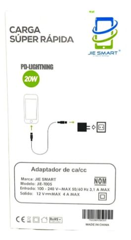 Cargador súper rápido tipo C a Lightning de 20W con cable para iPhone & iPad