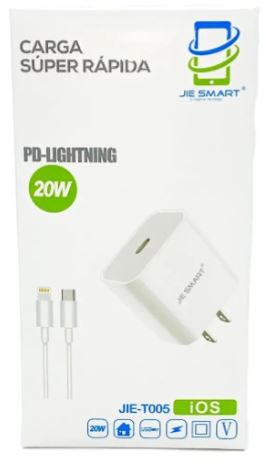Cargador súper rápido tipo C a Lightning de 20W con cable para iPhone & iPad
