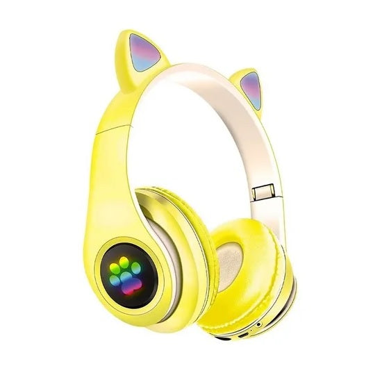 Audífonos Inalámbricos/Cable On Ear - CAT con orejas de gato y patitas RGB.