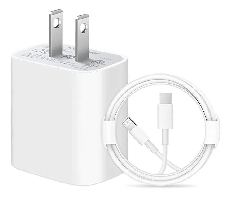 Cargador rápido USB - C + cable tipo C a Lightning